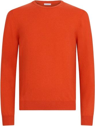 Malo Cashmere trui met ronde hals - Heren - Cashmere truien - Oranje - L - Kasjmier - Truien & Vesten