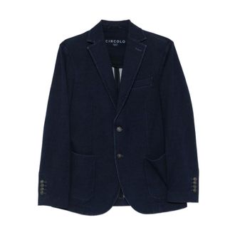 Circolo 1901 Blazers, male, Blue, Size: 2XL Single-Breasted Jacket