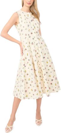 Ted Baker Joanne Floral Print Midi Dress in Vanilla Ice at Nordstrom, Size 12
