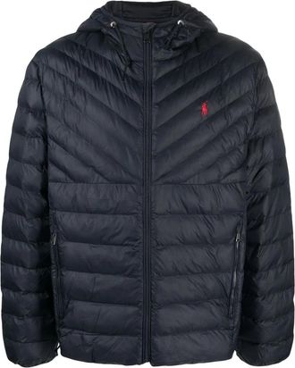 Polo Ralph Lauren Terra Chvron Insulated Bomber - Heren - Winterjassen - Blauw - XL - Leer - Jassen