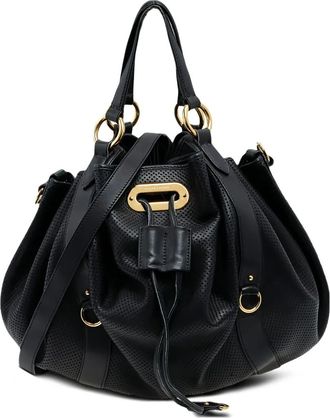 Ralph Lauren Borsa tote con coulisse in pelle Pre-owned - Nero