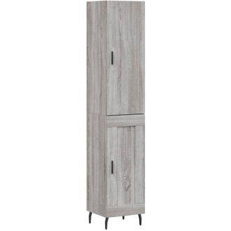 vidaXL Aparador Alto Madera Contrachapada Gris Sonoma 34,5x34x180 Cm Vidaxl