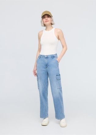 Duer Performance Denim Lite High Rise Cargo in Pacific at Nordstrom, Size 31 X 28