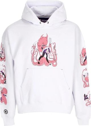 Octopus Love Hoodie Wit Geribbelde Manchetten - Heren - Hoodies - Wit - XS - Katoen - Hoodies & sweatvesten