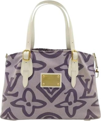 Louis Vuitton Pre-owned Trot PM Canvas Tote Bag - Dames - Vintage Handtas - Paars - ONE Size - Leer - Vintage