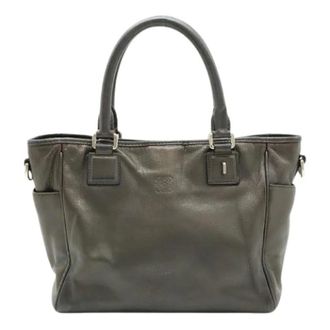 Loewe Bolso de mano de piel Nappa Anagram Pre-owned - Pre-owned - Mujer - Gris - ONE SIZE