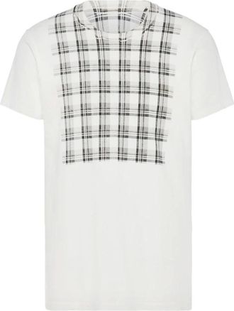 Maison Margiela T-Shirt a quadri con girocollo - - Tops - Uomo - Bianco - M