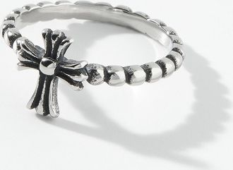 Le 31 Mens Grooved cross textured ring