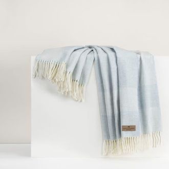 Lands Downunder Hampton Plaid Herringbone Throw in Hydrangea at Nordstrom