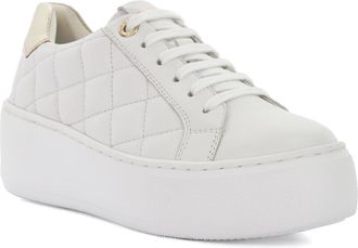 Dune London Dune Ladies ELIZAS Quilted Wedge Heel Trainers Size UK 4 Platform Heel White