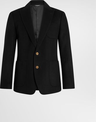 Dolce & Gabbana Portofino Single-breasted Cashmere Drap Jacket - Man Suits And Blazers Black 46