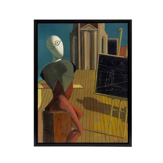 Artery8 Giorgio De Chirico The Seer Framed Canvas Wall Art Print | Size: W24 x H32