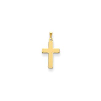 Diamond2Deal 14k Gold Polished Cross Charm