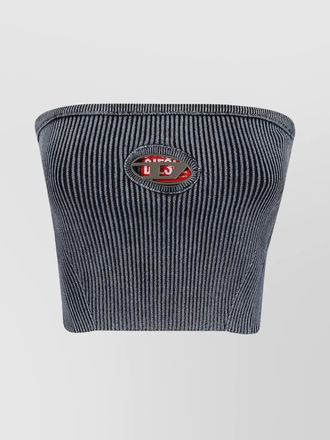 Diesel ribbed strapless cropped top