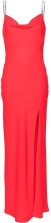 Nissa rhinestoned open-back maxi dress - women - Polyester - 36 - Red