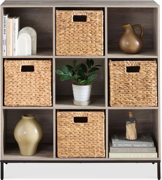Best Choice Products Elevated 9-Cube Storage Organizer, 11in Shelf, Bookcase, Display Shelf, w/ Metal Legs