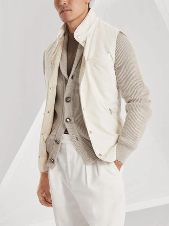 Brunello Cucinelli Mens Ribbed-Knit Cardigan Ss25 M