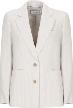 PESERICO Peak Lapel Blazer - Dames - Blazers - Beige - M - Jassen