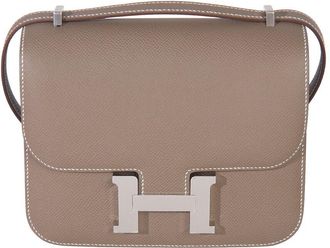 Herm&egrave;s Brown, Grey Epsom Leather Constance 18 PHW (Authentic Pre-Loved)