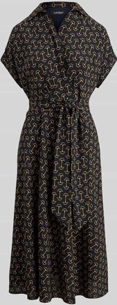 Lauren Ralph Lauren Tailliertes Wickelkleid aus Chiffon in Marine, Gr&ouml;&szlig;e 34