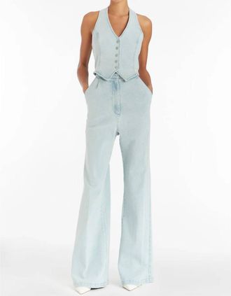 Amanda Uprichard Ethan Denim Jumpsuit In Iceberg