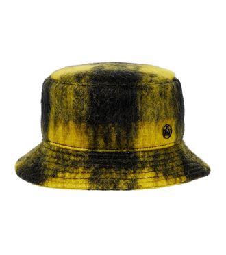 Maison Michel Jason checked mohair-blend bucket hat