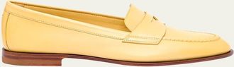 Santoni Calfskin Leather Penny Loafers