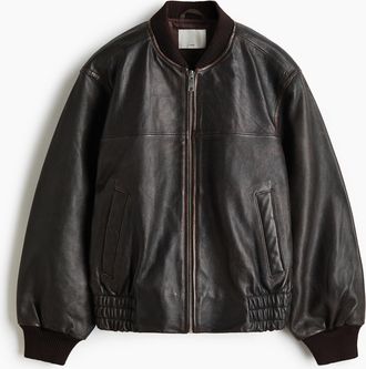 H&M Leather bomber jacket - Brown