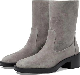 Stuart Weitzman Kaia Boots Womens Gray Leather Round Toe Bootie HTAT1036