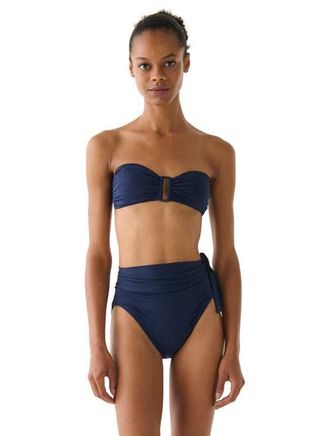 Kate Spade New York Solids Ring Front Bandeau Bra Top in Planetary Navy at Nordstrom, Size X-Large