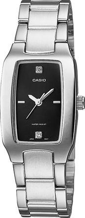 Casio Womens Classic Black-Dial Stainless Steel Watch - LTP-1165A-1C