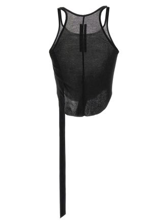Rick Owens Semi-Transparent Cotton Tank Top - Black