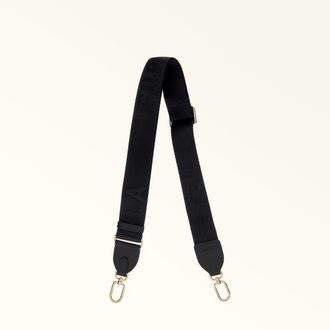 Furla Fiona Tracolla Nero Nero Nastro Logato Donna