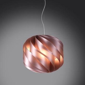 Linea Zero Suspensi&oacute;n 3 Luces Metal Rosa En Metal Cromado Cm. 72x70