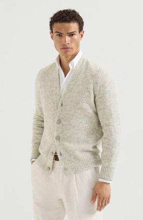 Brunello Cucinelli Alpaca, cashmere and wool cardigan in Medium Grey at Nordstrom, Size 62