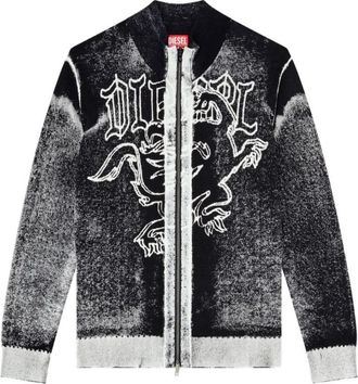 Diesel K-Lauros Cardigan - Heren - Vesten - Zwart - L - Katoen - Truien & Vesten