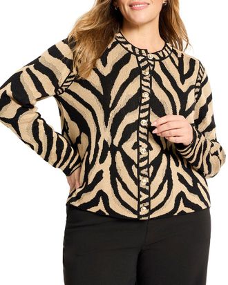 Nic+Zoe Nic+Zoe Plus Animal Jacquard Cardigan