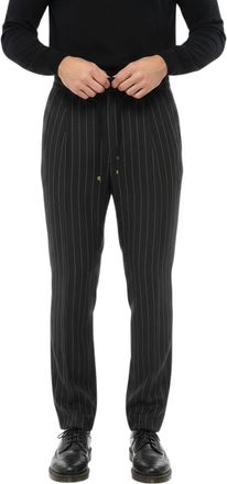 Brunello Cucinelli Black Regular Stripes Trousers