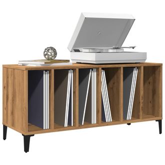 Berkfield Home Record Cabinet Artisan Oak 100x38x48 cm Engineered Wood in Brown | Size: 100 x 38 x 48 cm