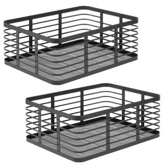 mDesign Metal Pantry Basket with Handles - Set of 2 - Matte Black at Nordstrom