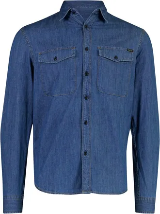 Replay Blauw overshirt Replay denimlook lange mouw