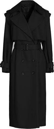 8 by YOOX DOUBLE-BREASTED COTTON TWILL OVERCOAT
