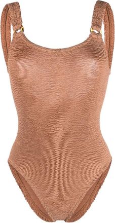 Hunza G Domino Swim Metallic Crinkle