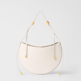 Furla Moonstone Borsa A Spalla S Panna Bianco Pelle Di Vitello Sidney Donna