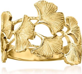 Ross-Simons Italian 14kt Yellow Gold Ginkgo Leaf Ring