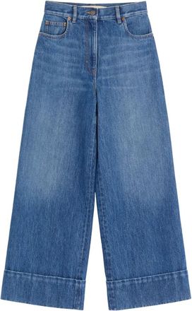 Valentino Cropped Jeans, female, Blue, Size: W27 VGold Jeans