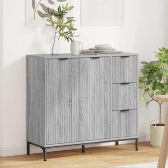 vidaXL vidaXL Credenza Grigio sonoma 89.5 x 33 x 82 cm Legno multistrato
