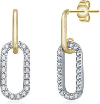 Rachel Glauber 14K Plated Cz Drop Earrings