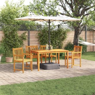Berkfield Home 5 Piece Garden Dining Set Solid Wood Acacia in Brown