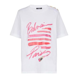 Balmain T-shirt with Bamain Lipstick print